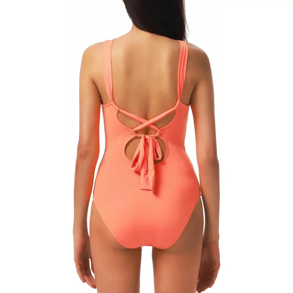 Lucky Brand One‎ Piece Swimsuit Women's Size Small Lace Up Flattering Modest NEW